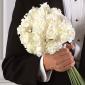 White rose bouquet with grass tail