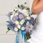 Blue & lavender bridal bouquet