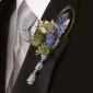 Blue boutonniere