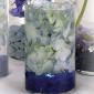 Short vase altar arrangement of hydrangea