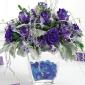 Glittered blue-dyed rose reception centerpiece