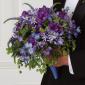 Blue and purple bridesmaid bouquet