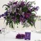 Blue and purple reception centerpiece
