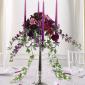 Purple candelabra reception centerpiece