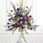 Purple pedestal arrangement