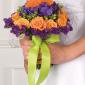 Orange and purple bridal bouquet