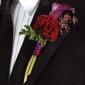 Red and purple boutonniere