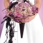 Feather and ribbon bridal bouquet