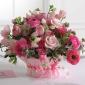 Reception centerpiece in fabric covered bowl
