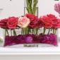 Pink rose vase arrangement