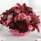 Pink and burgundy reception centerpiece
