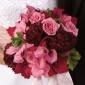 Pink and burgundy bridal bouquet