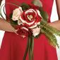 Red and white composite rose bouquet