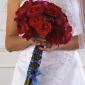 Red rose and peony bridal bouquet