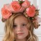 Peach Flower Girl Halo