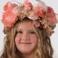Peach Flower Girl Halo