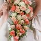Peach cascade bridal bouquet