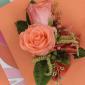 Peach rose corsage
