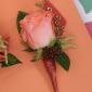 Peach rose boutonniere