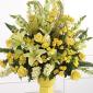 Yellow pedestal arrangement