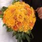 Orange and yellow rose bridal bouquet