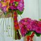 Pink dahlia, gerber and lily bouquets