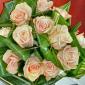 Leaf wrapped rose bouquet